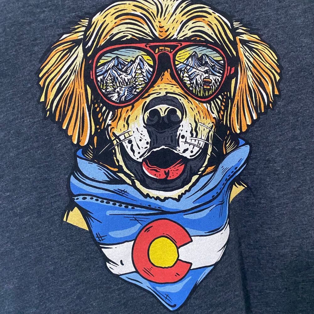Wild Tribute Dog Graphic T-Shirt Gray Mens S/Womens L